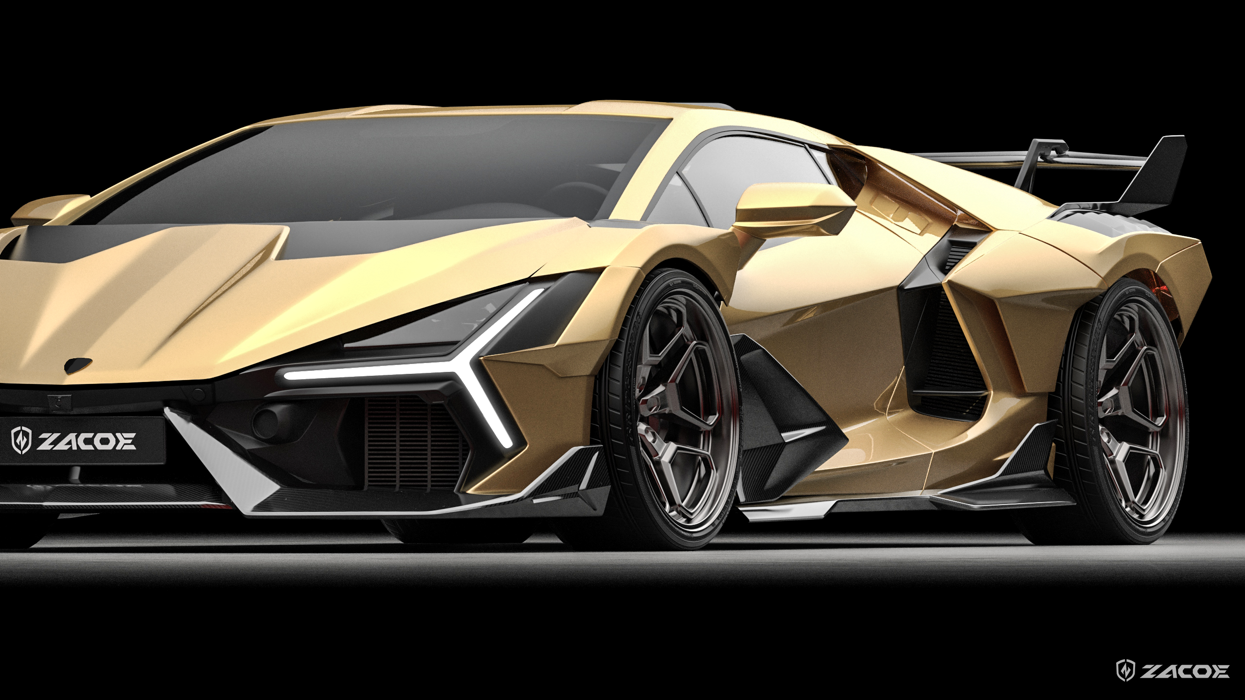 Lamborghini Revuelto Carbon Fiber Widebody Kit – Stealth Fighter Design