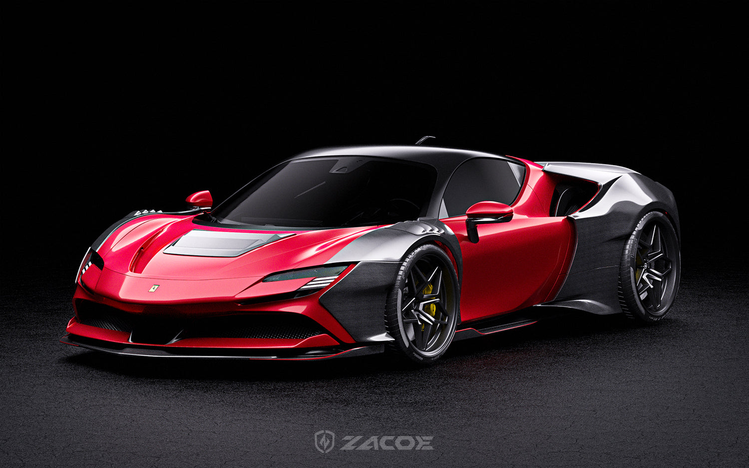 Ferrari SF90 Lightning Carbon Fiber Wide Body Kit – Fighter Jet Aero Design
