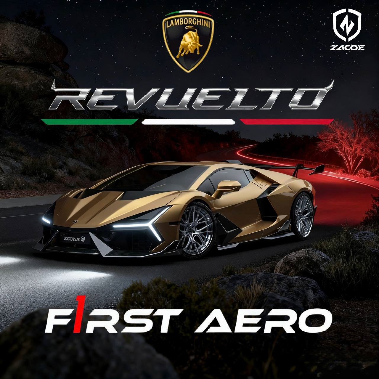 Lamborghini Revuelto Carbon Fiber Body Kit – Stealth Fighter Edition