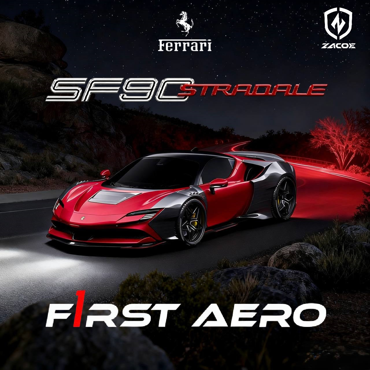 Ferrari SF90 Lightning Carbon Fiber Wide Body Kit – Fighter Jet Aero Design