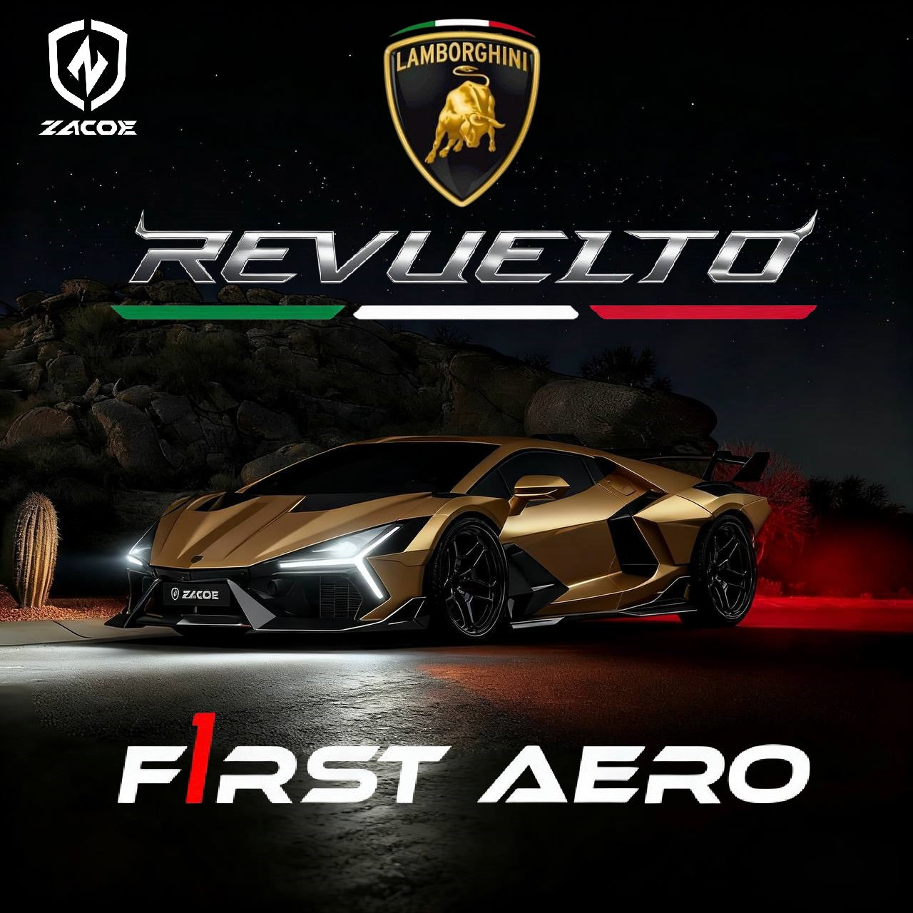 Lamborghini Revuelto Carbon Fiber Widebody Kit – Stealth Fighter Design